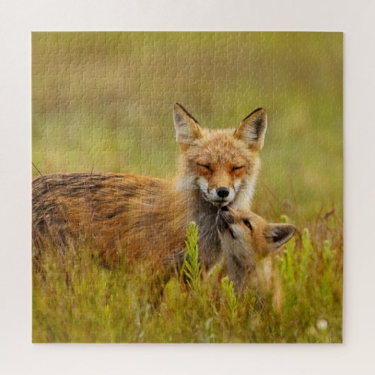 Red Fox Kit für Momma Puzzle (Vertikal)