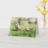 Red Fox Kit Karte (Gelbe Blume)