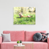 Red Fox Kit Leinwanddruck (Insitu (Wohnzimmer))