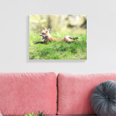 Red Fox Kit Leinwanddruck (Insitu (Wohnzimmer))