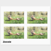 Red Fox Kit Rechteckiger Aufkleber (Blatt)