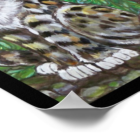 Red Fox Kit und Cat Poster, Original Animal Art Poster (Ecke)