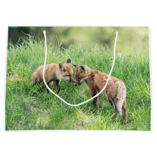 Red Fox Kits Große Geschenktüte (Vorderseite)