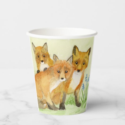 Red Fox Kits Pappbecher (Vorderseite)