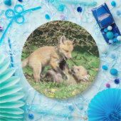 Red Fox Kits Playing Pappteller (Party)