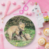 Red Fox Kits Playing Pappteller (Party)