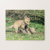 Red Fox Kits Playing Puzzle (Horizontal)