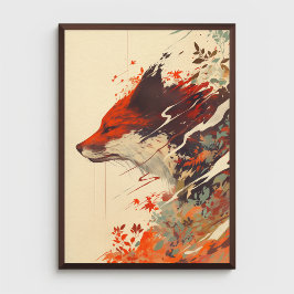 Red Fox lässt im Herbst Atemberaubendes Tier Poster