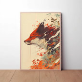 Red Fox lässt im Herbst Atemberaubendes Tier Poster