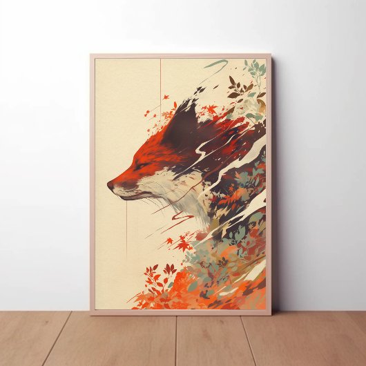 Red Fox lässt im Herbst Atemberaubendes Tier Poster