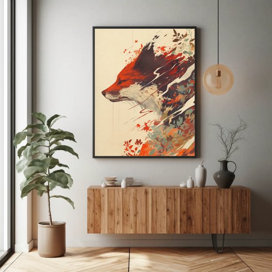 Red Fox lässt im Herbst Atemberaubendes Tier Poster