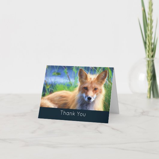 Red Fox Lay in Gras Landschaftlich Wildlife Danke (Vorderseite)