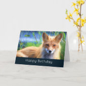 Red Fox Leading in Gras Landschaftlich Wildlife Bi Karte (Gelbe Blume)