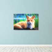 Red Fox Leinwanddruck (Insitu (Holzboden))