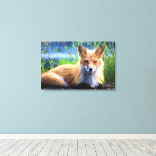 Red Fox Leinwanddruck (Insitu (Holzboden))