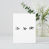 Red Fox Line Art Postkarte (Stehend Vorderseite)