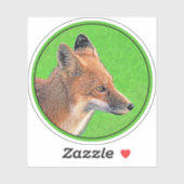 Red Fox Malerei - Original Wildlife Art Aufkleber (Blatt)