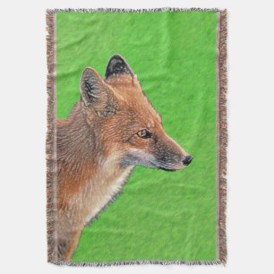 Red Fox Malerei - Original Wildlife Art Decke