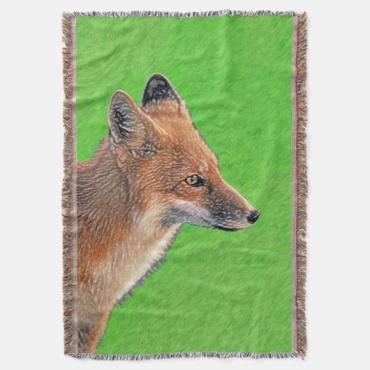 Red Fox Malerei - Original Wildlife Art Decke (Vorderseite Vertikal)