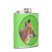 Red Fox Malerei - Original Wildlife Art Flachmann (Rechts)