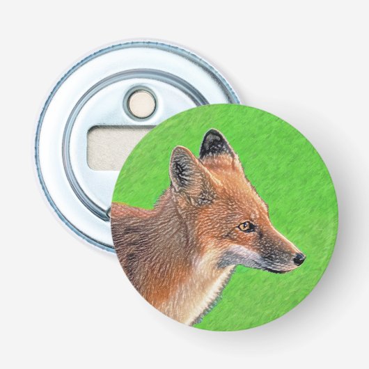Red Fox Malerei - Original Wildlife Art Flaschenöffner (Vorderseite)