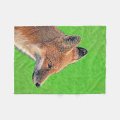 Red Fox Malerei - Original Wildlife Art Fleecedecke (Vorderseite (Horizontal))