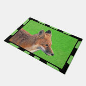Red Fox Malerei - Original Wildlife Art Fußmatte (Schrägansicht)