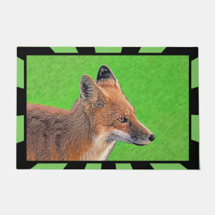Red Fox Malerei - Original Wildlife Art Fußmatte