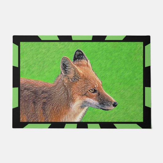 Red Fox Malerei - Original Wildlife Art Fußmatte (Vorderseite)