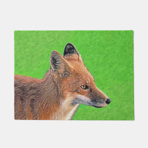 Red Fox Malerei - Original Wildlife Art Fußmatte