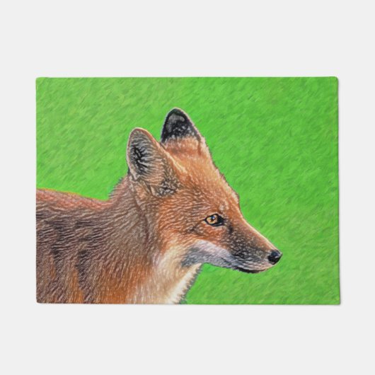 Red Fox Malerei - Original Wildlife Art Fußmatte (Vorderseite)