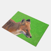 Red Fox Malerei - Original Wildlife Art Fußmatte (Schrägansicht)