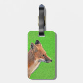 Red Fox Malerei - Original Wildlife Art Gepäckanhänger (Rückseite vertikal)