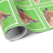 Red Fox Malerei - Original Wildlife Art Geschenkpapier (Rolleneckpunkt)
