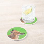 Red Fox Malerei - Original Wildlife Art Getränkeuntersetzer (Seite)