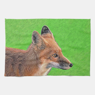 Red Fox Malerei - Original Wildlife Art Handtuch