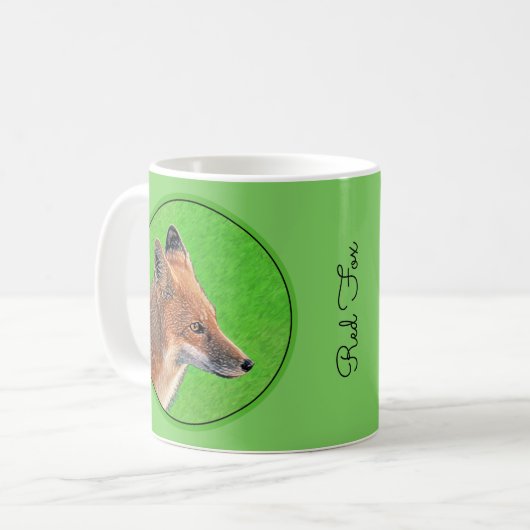 Red Fox Malerei - Original Wildlife Art Kaffeetasse (Vorderseite Links)
