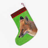 Red Fox Malerei - Original Wildlife Art Kleiner Weihnachtsstrumpf (Rückseite (Hängend))