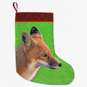 Red Fox Malerei - Original Wildlife Art Kleiner Weihnachtsstrumpf (Vorderseite)