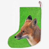 Red Fox Malerei - Original Wildlife Art Kleiner Weihnachtsstrumpf (Rückseite)
