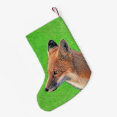 Red Fox Malerei - Original Wildlife Art Kleiner Weihnachtsstrumpf (Rückseite (Hängend))