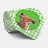 Red Fox Malerei - Original Wildlife Art Krawatte (Gerollt)