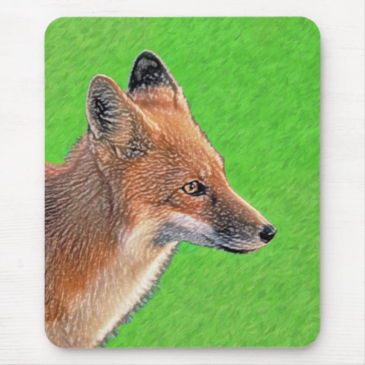 Red Fox Malerei - Original Wildlife Art Mousepad (Vorne)