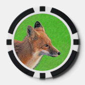 Red Fox Malerei - Original Wildlife Art Pokerchips (Vorderseite)