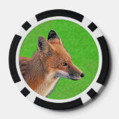 Red Fox Malerei - Original Wildlife Art Pokerchips (Rückseite)