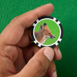 Red Fox Malerei - Original Wildlife Art Pokerchips