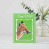 Red Fox Malerei - Original Wildlife Art Postkarte (Stehend Vorderseite)