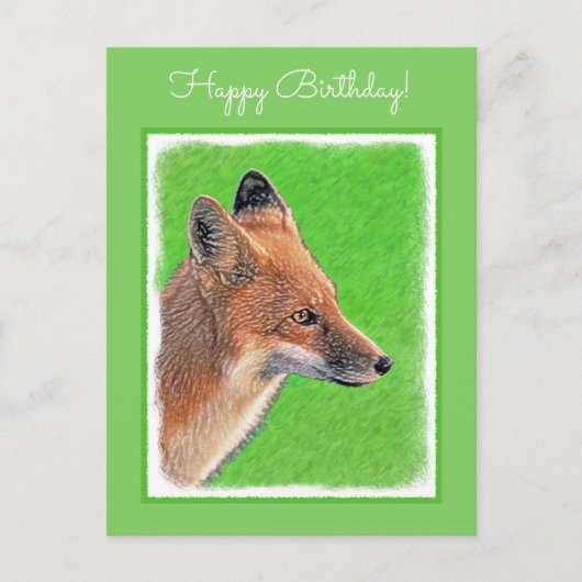 Red Fox Malerei - Original Wildlife Art Postkarte (Vorderseite)