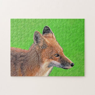 Red Fox Malerei - Original Wildlife Art Puzzle