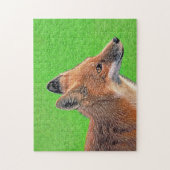 Red Fox Malerei - Original Wildlife Art Puzzle (Vertikal)